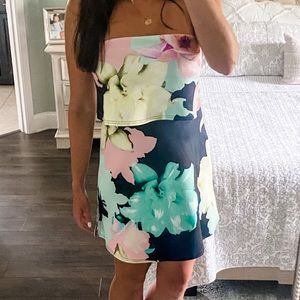 ASOS Strapless Floral Dress